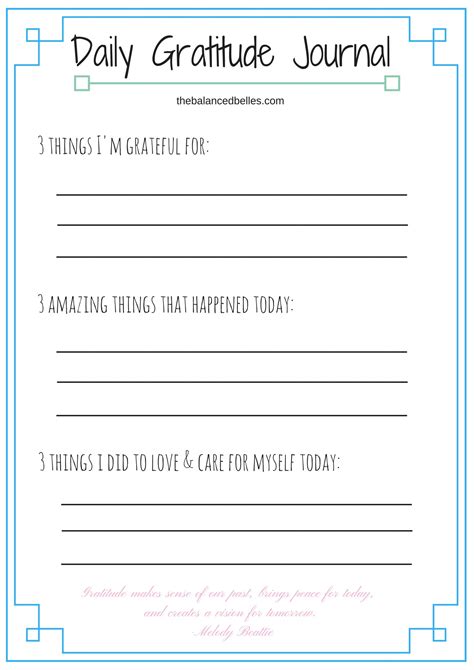 Printable Therapy Journal Template